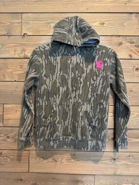 Carhartt Kids S/8 Mossy Oak Bottomland Camo Hoodie with Pink Logo